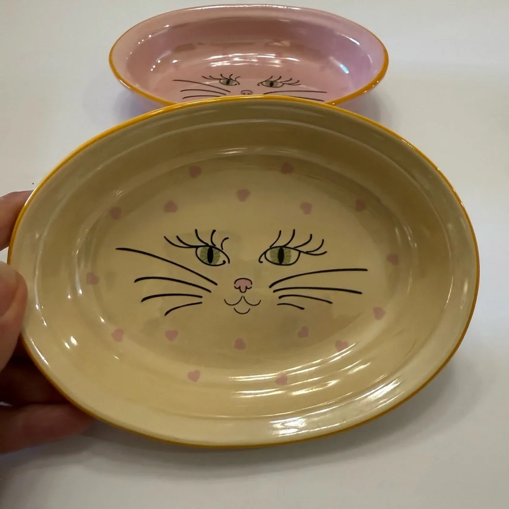 Cat face bowls. For Food and water by Castle mere pet company